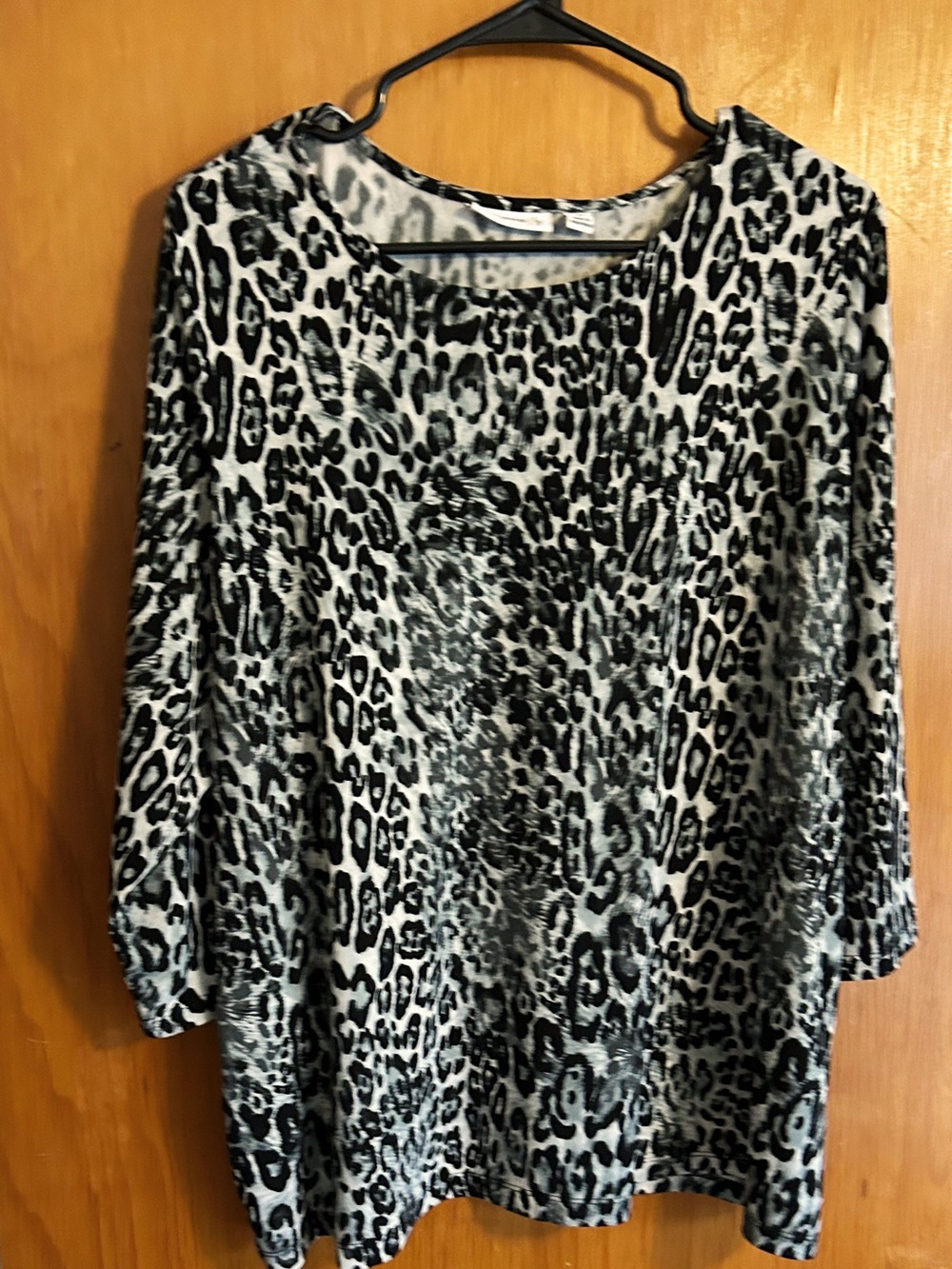 Susan Graver Black & White Leopard Print Tunic